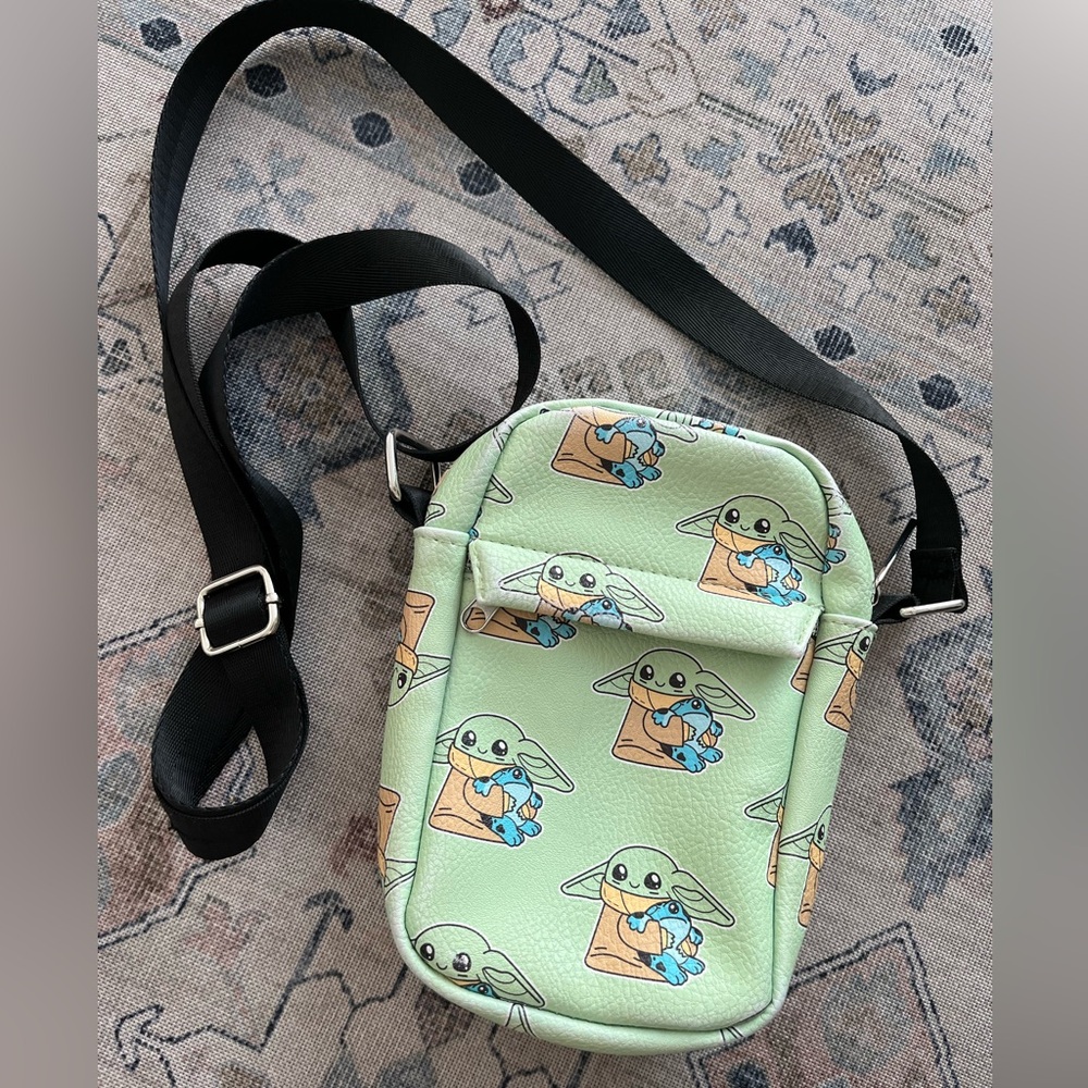 Star Wars Grogu Sorgan Frog Mini Crossbody Bag Baby Yoda Faux Leather Mint Green
